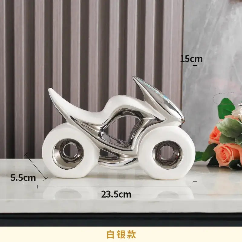 Orange & gold ceramic motorcycle light decoration living room