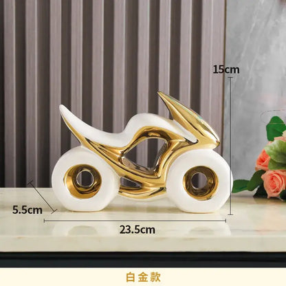 Orange & gold ceramic motorcycle light decoration living room