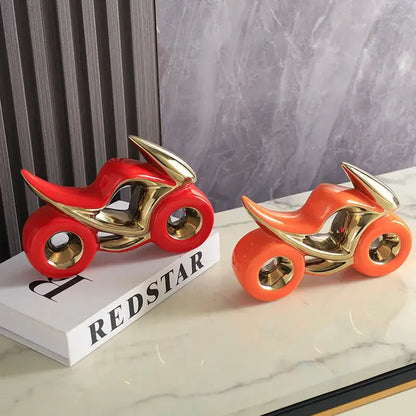 Orange & gold ceramic motorcycle light decoration living room