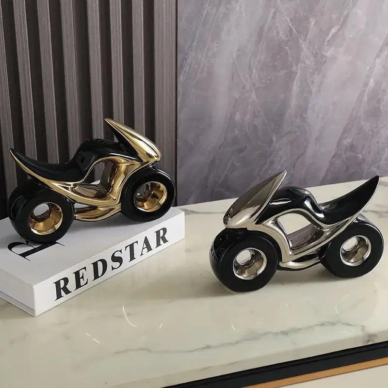 Orange & gold ceramic motorcycle light decoration living room