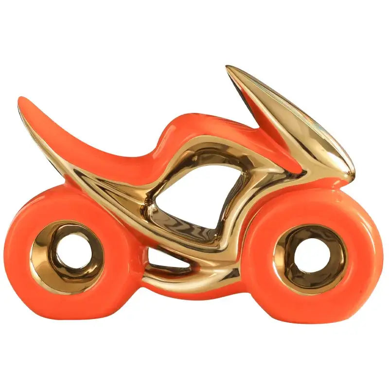 Orange & gold ceramic motorcycle light decoration living room