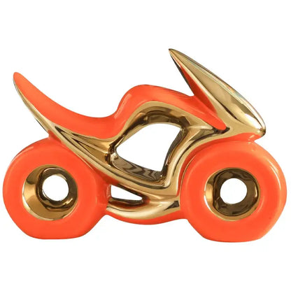 Orange & gold ceramic motorcycle light decoration living room