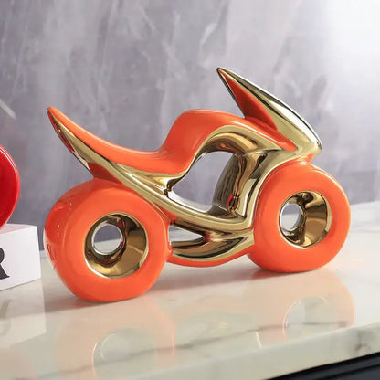 Orange & gold ceramic motorcycle light decoration living room