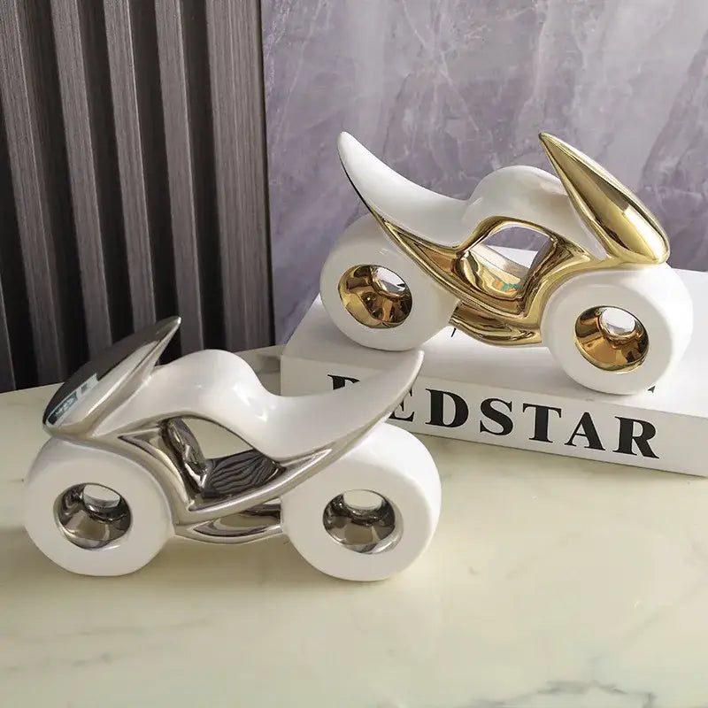 Orange & gold ceramic motorcycle light decoration living room