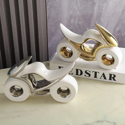 Orange & gold ceramic motorcycle light decoration living room