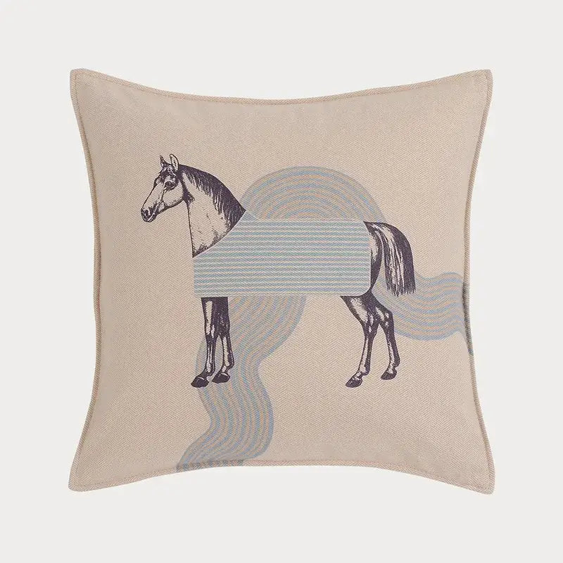 Orange horse 45x45 square throw pillowcase living room decor