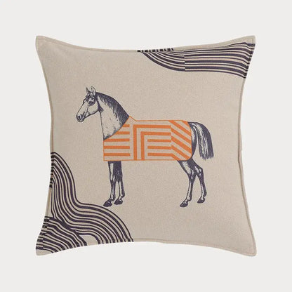 Orange horse 45x45 square throw pillowcase living room decor