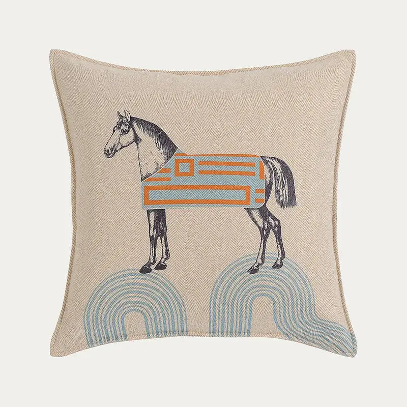 Orange horse 45x45 square throw pillowcase living room decor