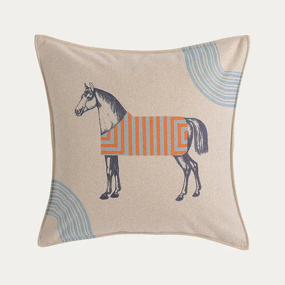 Orange horse 45x45 square throw pillowcase living room decor