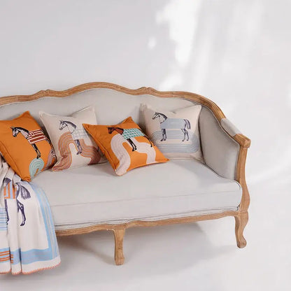 Orange horse 45x45 square throw pillowcase living room decor