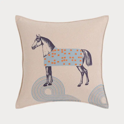 Orange horse 45x45 square throw pillowcase living room decor