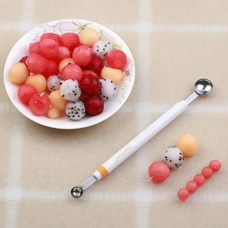Orange stainless steel mini ball digger kitchen tool