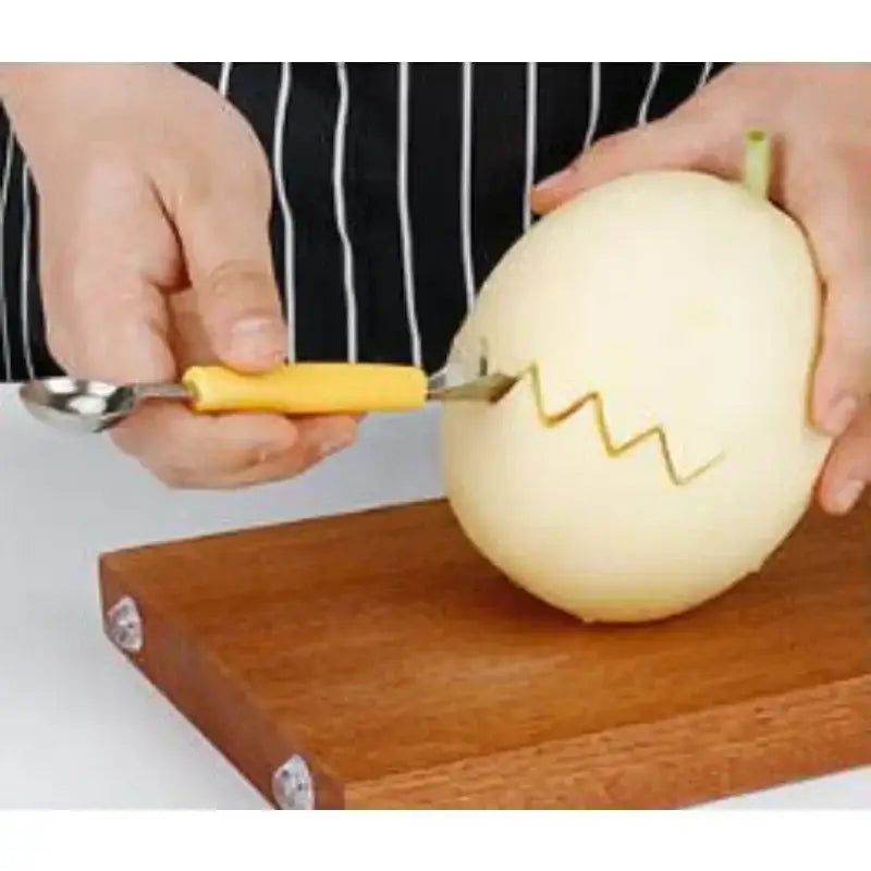 Orange stainless steel mini ball digger kitchen tool