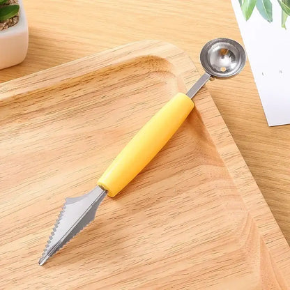 Orange stainless steel mini ball digger kitchen tool