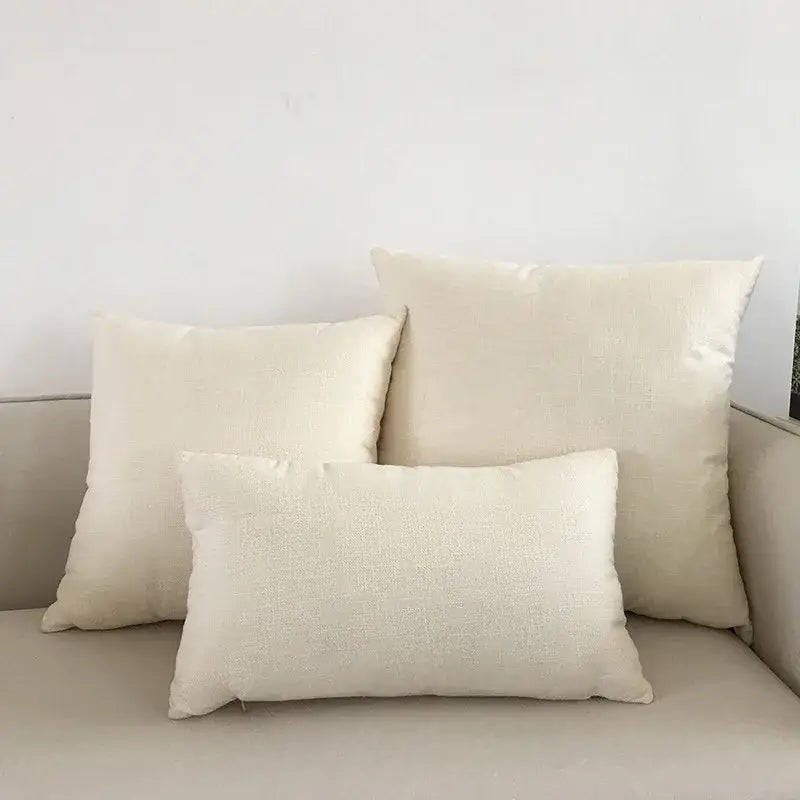 Orange textured linen cushion cover set living room ivory sofa cushion