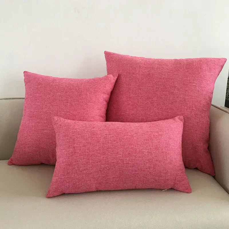 Orange textured linen cushion cover set living room ivory sofa cushion