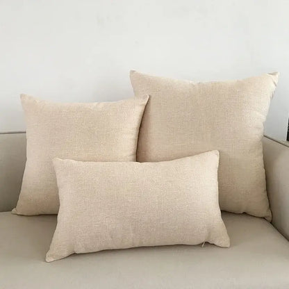 Orange textured linen cushion cover set living room ivory sofa cushion