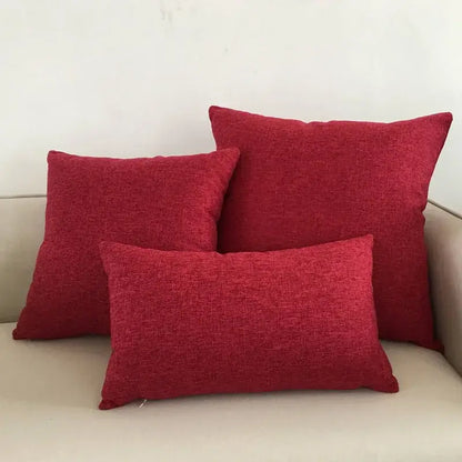 Orange textured linen cushion cover set living room ivory sofa cushion