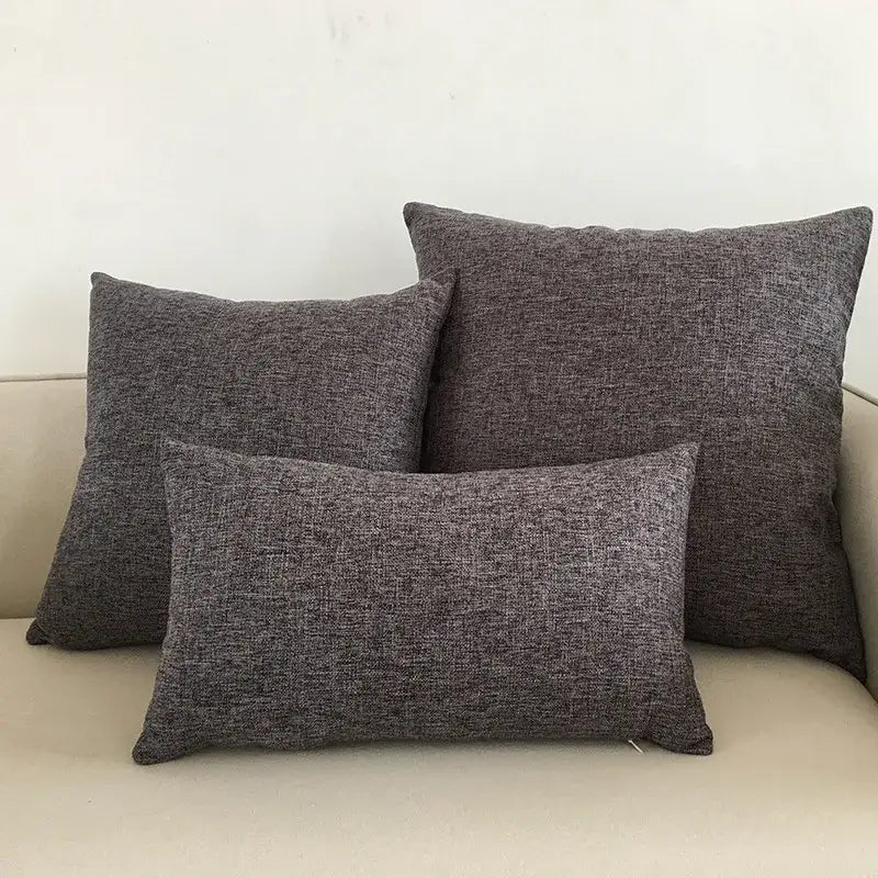 Orange textured linen cushion cover set living room ivory sofa cushion