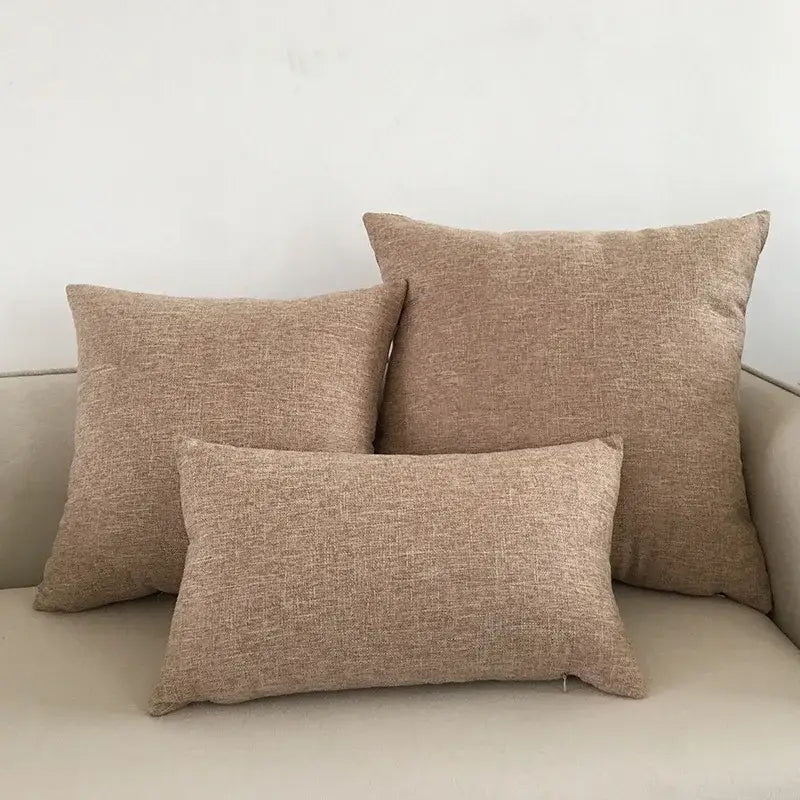 Orange textured linen cushion cover set living room ivory sofa cushion
