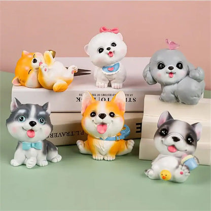 Orange & white corgi dog figurine miniatures – bedroom decor