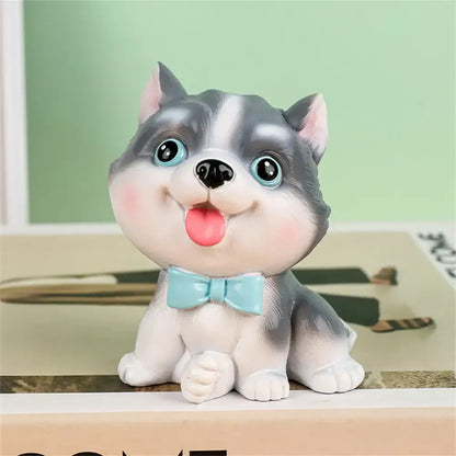 Orange & white corgi dog figurine miniatures – bedroom decor
