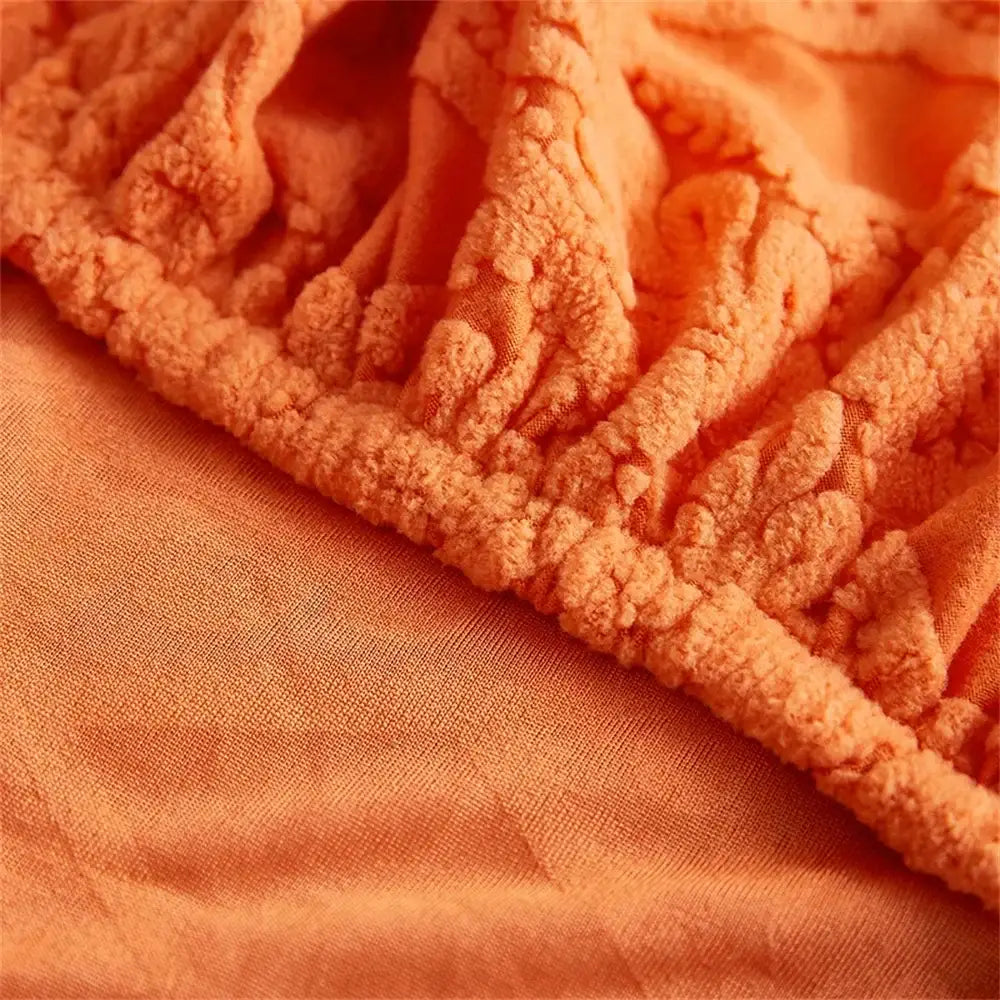 Orange & white jacquard velvet sofa seat covers living room protector