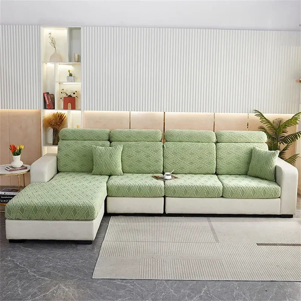 Orange & white jacquard velvet sofa seat covers living room protector