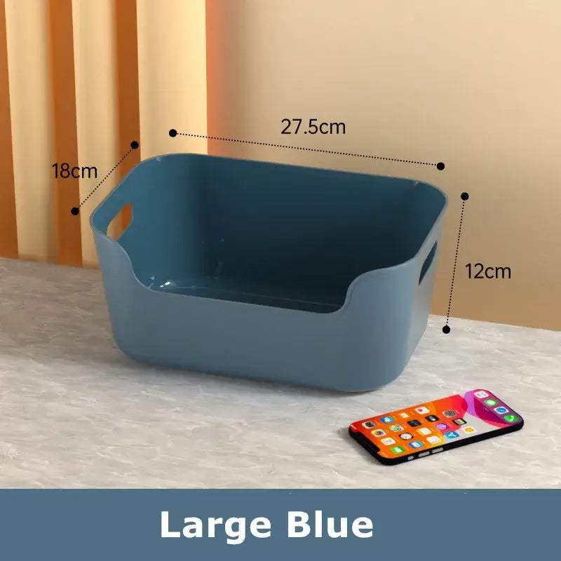 Orange yellow & teal plastic desktop storage basket office organizer