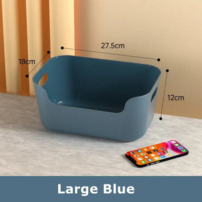 Orange yellow & teal plastic desktop storage basket office organizer