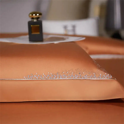 Orchid jacquard embroidery egyptian cotton bedding set bedroom