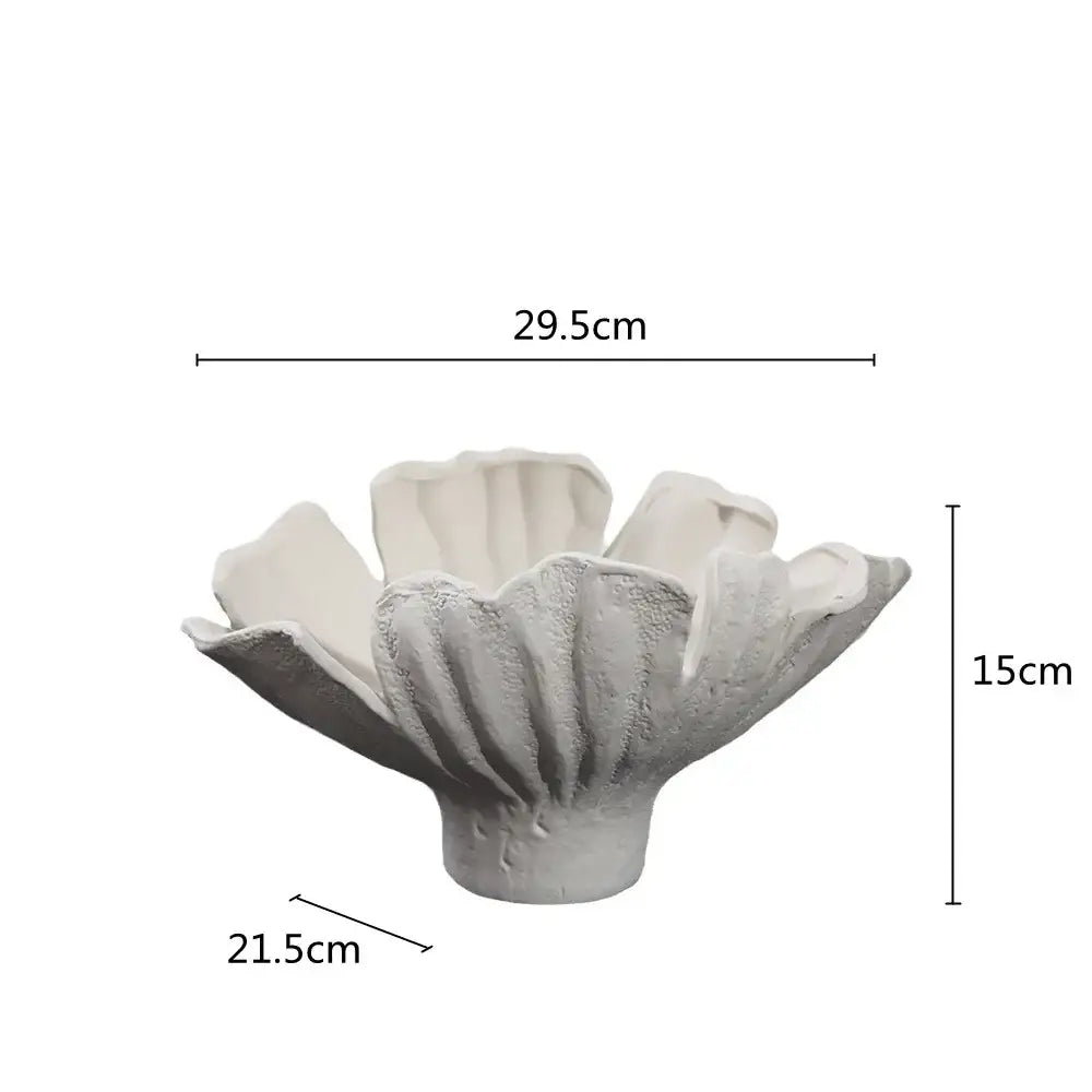 Organic black ceramic wavy flower vase living room decor storage