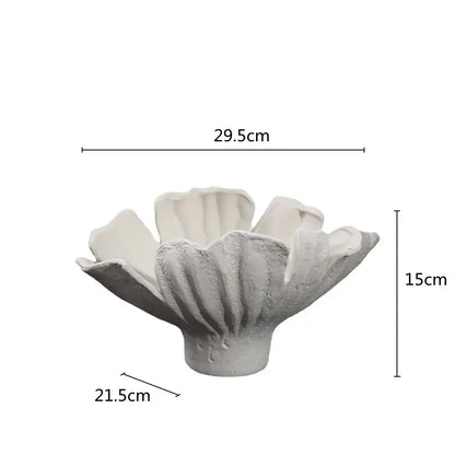 Organic black ceramic wavy flower vase living room decor storage