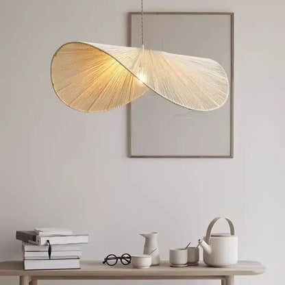 Organic golden brown handmade rattan led pendant light dining room