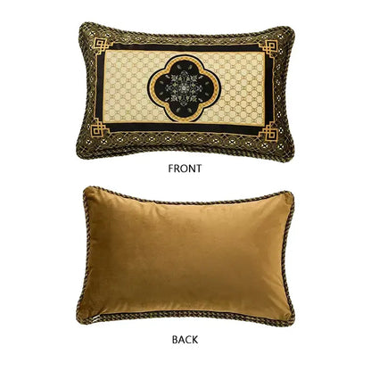 Oriental bamboo black gold pillow covers living room decor