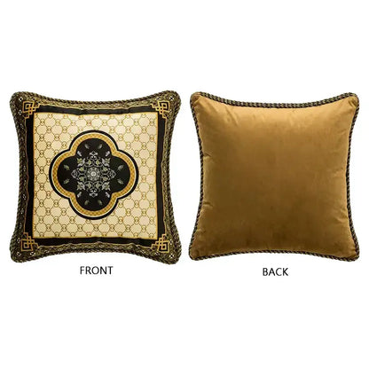 Oriental bamboo black gold pillow covers living room decor