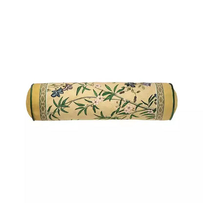 Oriental beige autum orchid velvet lumbar pillow cover bedroom decor
