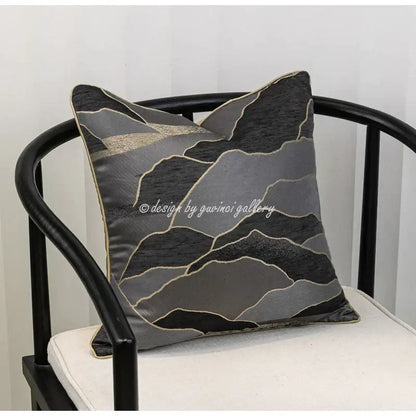 Oriental gold floral jacquard pillow cover living room art case