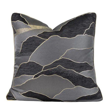 Oriental gold floral jacquard pillow cover living room art case