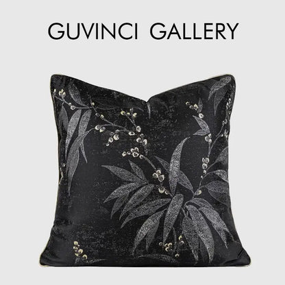 Oriental gold floral jacquard pillow cover living room art case