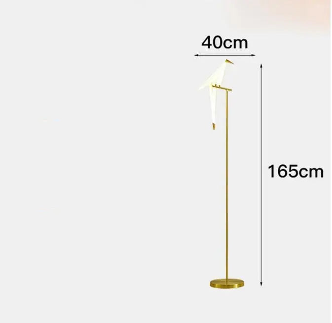 Origami crane bird design led pendant light dining room white gold