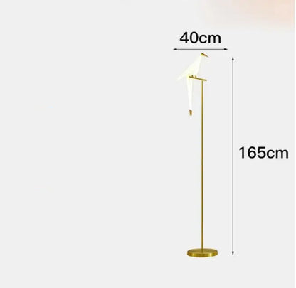 Origami crane bird design led pendant light dining room white gold