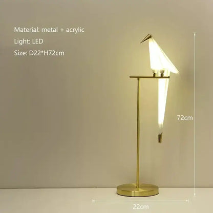 Origami gold bird led floor lamp for living room