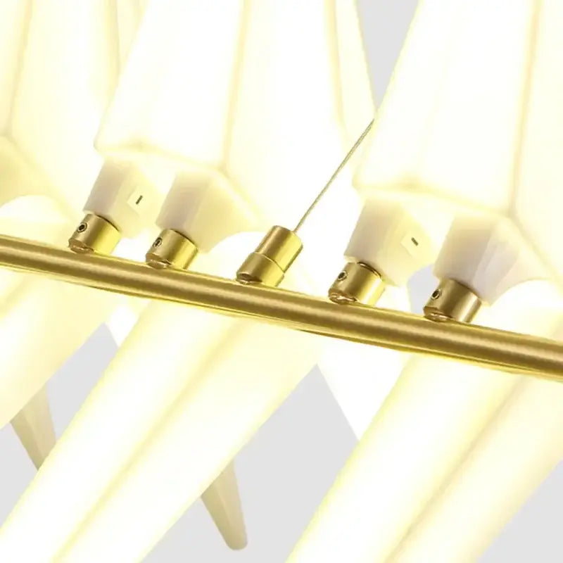 Origami white & gold crane chandelier iron led light for bedroom