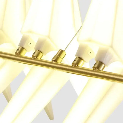 Origami white & gold crane chandelier iron led light for bedroom