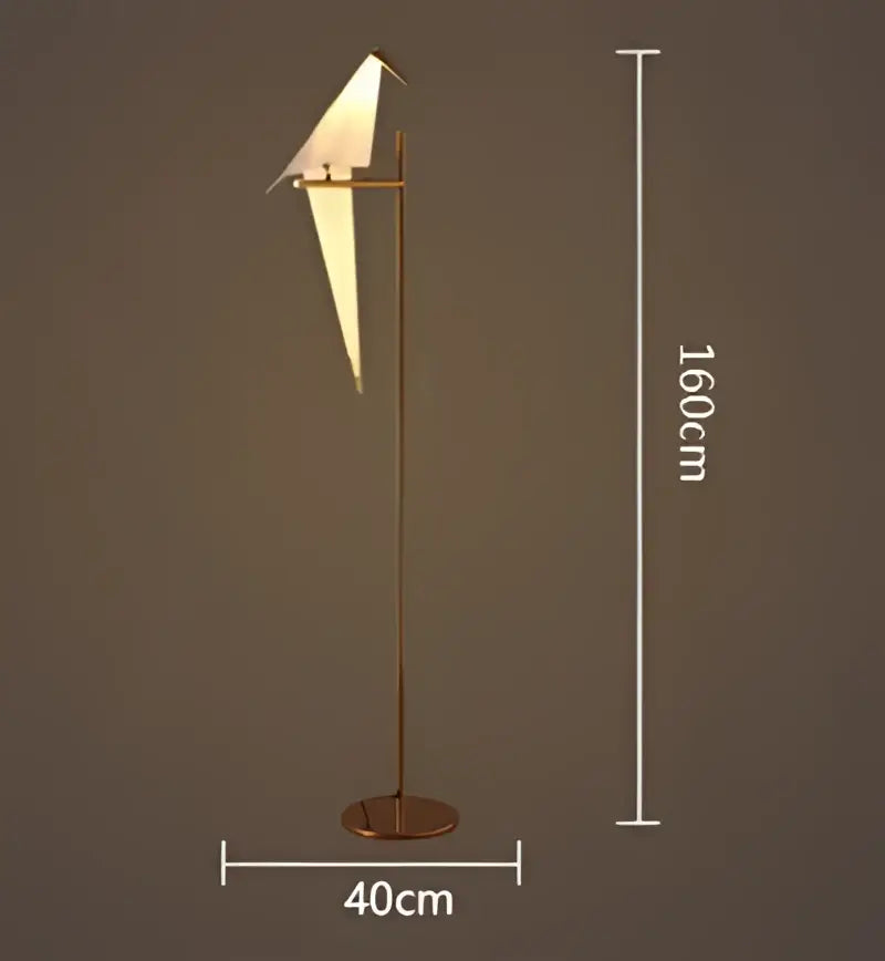 Origami white & gold crane chandelier iron led light for bedroom