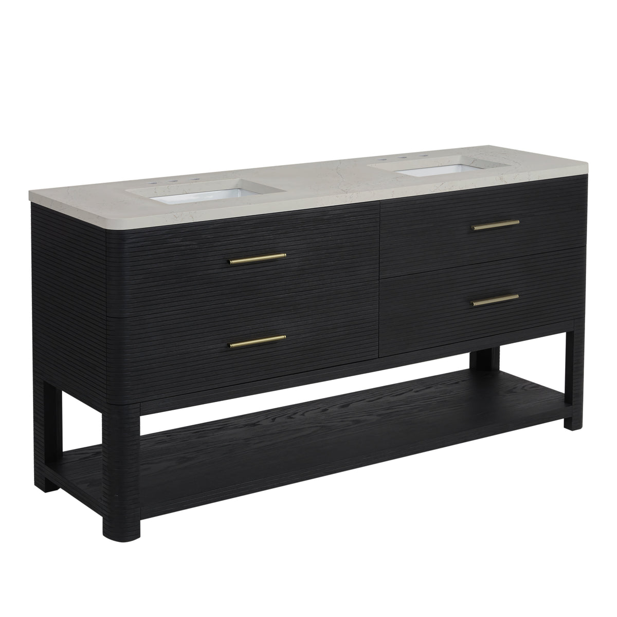 James Martin Lucian 72" Double Bathroom Vanity, Carbon Oak