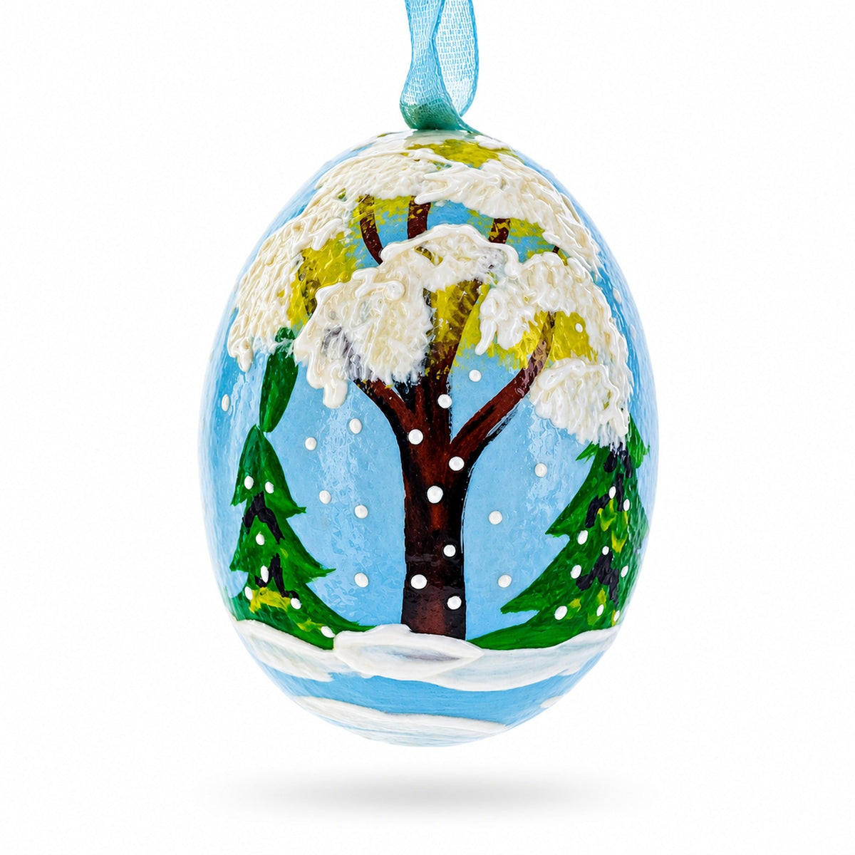 Bunny with Present Wooden Christmas Ornament