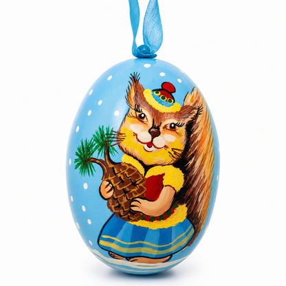 Squirrel Wooden Christmas Ornament