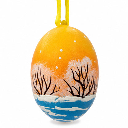 White Bunny with Gift Wooden Christmas Ornament